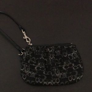 Small coach black wristlet